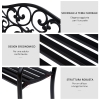 Set Panchina Da Giardino 2 Posti Outsunny Con Tavolino In Vetro - Struttura Acciaio, Seduta Rete, Colore Marrone/nero