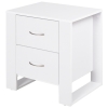 HOMCOM Table de Chevet Table de Nuit 2 Tiroirs Moderne Dim. 48L x 39l x 54H cm en Bois Blanc