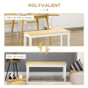 Banc En Bois 2 Places HOMCOM 102x36x45 Cm - Assise Naturelle, Piètement Noir - Charge Max 220 Kg