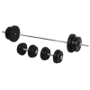 GORILLA SPORTS® Set Bilanciere Con Pesi - 38 Kg, 6 Dischi In Acciaio