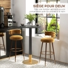 Table de bar ronde - table bistro chic style contemporain - piètement acier métal chromé plateau