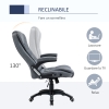 Vinsetto Sedia da Ufficio Reclinabile ad Altezza Regolabile con Braccioli Ribaltabili, 77x75x115-125 cm