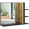 HOMCOM Specchiera Bagno Moderna da Parete a 4 Ripiani in Legno, 45x15x58.5cm, Nero