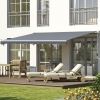 Tenda Da Spiaggia Outsunny Tenda Da Sole 2.5x2 M Con Braccio Avvolgibile, Tenda Parasole Da Esterno A Manovella In Alluminio E Tessuto Poliestere, 280 G/u33a1, UV50+, Grigio E Bianco Tenda Da Sole - 10