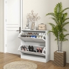 Scarpiera girevole a 360° con 6 ripiani | 24 paia + indipendente + salvaspazio | Bianco 60 x 60 x 138,5 cm | Leroy Merlin