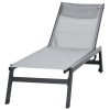 Outsunny Bain De Soleil Transat Design Contemporain Inclinable Multi-positions Avec Matelas Et