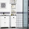 kleankin Bathroom Cabinet, Bathroom Storage Unit with Drawer, Double