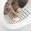 Bac à Litière Fermé Pour Chat - Maison Toilette Avec Couvercle, Pelle Incluse, Blanc 55x40x39 Cm