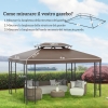 Outsunny Telo Per Gazebo 3x4 M, Tettuccio Di Ricambio Per Gazebo Da Giardino Con Tetto A 2 Livelli, Copertura In Poliestere 170g/m², Beige