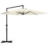 Ombrellone A Mezzaluna Da Parete Outsunny 2.6x1.35 M - Con Apertura A Manovella, 5 Stecche, Colore Beige