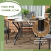 Tavolo Da Giardino Rotondo Outsunny - Con Foro Ombrellone, Ø115cm, Nero - Foto 13