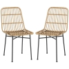 Set 2 Sedie Da Giardino Bohemien HOMCOM - Rattan PE Con Struttura Acciaio, Giallo E Nero, Per Interni Ed Esterni - Foto 6