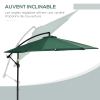 Outsunny Parasol Déporté Octogonal 295 Cm Avec Moustiquaire Et Rotation 360° - Vert