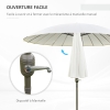 Outsunny Parasol Jardin Rond Inclinable 2,60m Rouge - Parasol Droit Avec Manivelle, Protection Soleil Idéale