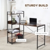 HOMCOM Retro Industrial Computer Desk Home Office Table with 4-Tier ...