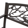 Banc De Jardin 3 Places Style Vintage - Métal Noir Antirouille - 127x60x85cm - Outsunny