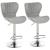 HOMCOM Lot de 2 Tabourets de Bar Design Contemporain Hauteur d'assise réglable 59-81 cm pivotant 360° Lin Gris