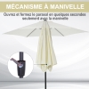 Parasol Droit Outsunny Ø2,6m - Inclinable, Toile 180g/m² - Aluminium - Pour Jardin Et Terrasse