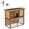 PawHut Gabbia Per Conigli E Galline 185x75x75 Cm – Recinto Esterno/Interno Con Telo Parasole E Picchetti
