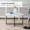 HOMERECOMMEND Tavolino Da Caffè Rotondo Rustico Con Scaffale - 70x70x45 Cm - Piano In MDF E Telaio In Metallo Nero - 2