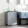 kleankin 75x60cm Vrijstaande Badkamer Opbergkast Unit w/2 Laden Kast