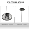 HOMCOM Lampadario da Soffitto Design Moderno con Attacco E27 e Altezza