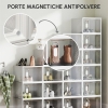 Scarpiera Modulare HOMCOM 18 Box Trasparenti – Cubi 25x35x19 Cm In Plastica PP, Impilabile, Per Scarpe Fino A Taglia 43, Porta Magnetica