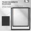 Set 2 Gambe Da Tavolo Rettangolari In Acciaio Nero - Stile Industriale, Capacità 60 Kg, 60x8x72 Cm
