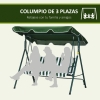 Columpio De Jardín Tipo Hollywood Para 3 Personas - Con Techo Ajustable, Resistente Al Clima (Capacidad 240 Kg)