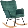 HOMCOM Rocking Chair, Beechwood Rockers, Thick Padding, Dark Green, up to 120 kg