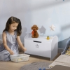 Coffre à jouets pour enfants - DARIA - Boîte de rangement - Vérin pneumatique - BLANC Teddy