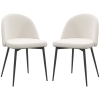 HOMCOM Lot de 2 chaises salle à manger chaise de cuisine scandinave chaise en velours rembourrée avec pieds effilés en métal