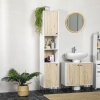 Cassettiera Stretta 20 Cm Kleankin Meuble Colonne De Salle De Bain Armoire Haute Meuble Rangement Avec 3 étagères Et 2 Mobiletto Nero