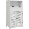 Armoire Salle De Bain Haute Kleankin - Avec Miroir, 2 Portes, étagères Réglables - Blanc 30x28x170cm - Rangement étroit