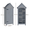 Armoire De Jardin En Bois Sapin - Toit Asphalte - 2 étagères - Double Porte Verrouillable - 116,5x57x167 Cm