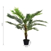 Outsunny Palma Artificiale In Plastica Con Vaso - 60 Cm Altezza - Pianta Finta Tropicale Per Interni/Esterni