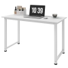 HOMCOM Computertisch Esstisch 120L x 60B x 76H cm Multifunktion Große Arbeitsfläche Weiß Metallrahmen