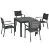 Outsunny Gartenmöbel-Set aus Aluminium und Textilene, ausziehbarer Tisch 90 bis 180 cm, 6 stapelbare Stühle, 4/6 Personen, dunkelgrau