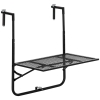 Outsunny Masa de Balustrada Pliabila din Metal, 60x60x57-72cm, Negru