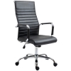 Vinsetto Silla de Escritorio Giratoria Silla de Oficina con Respaldo Alto Ruedas Giratorias Altura Ajustable Función Basculante y Reposabrazos Tapizado en Cuero Sintético Negro