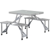 Outsunny Opvouwbare Campingtafel met 4 Stoelen, Aluminium, 85,5 x 135cm Grijs
