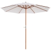 Zonnescherm tuinscherm houten parasol parasol met zwengel balkonparasol populierenhout Φ 2,7 m
