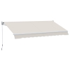 Outsunny Manuell ausfahrbare Wandmarkise aus Aluminium und Polyester UV50+ für den Außenbereich mit Kurbel 200x295 cm Cremeweiß