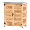 Outsunny Gartenschrank mit internem Regal und Arbeitsbank, aus Fichtenholz und verzinktem Stahl, 79x43x92 cm, Holzfarbe