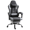 Vinsetto Sedia Gaming Ergonomica Ufficio Sedia da Scrivania, Sedia Girevole Regolabile in Altezza, Cuscino Lombare Regolabile con Poggiapiedi, 62x52x128 cm, Nero