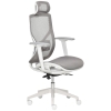 Vinsetto Fauteuil de Bureau Chaise de Bureau Chaise de Jeu avec Appuie-tête Coussin Lombaire Accoudoirs 3D 3 Étapes Roues Pivotantes à 360° Réglable en Hauteur Ergonomique Tissu en Maille Mousse Gris 67 x 65 x 120-128 cm