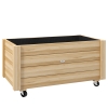 Outsunny Floreira de Madeira com Rodas para Cultivo com Orifícios de Drenagem e Tecido não Tecido 89x48x47 cm Madeira