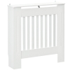 HOMCOM Cobertura Radiador 78x19x81 cm Cobertura para Radiador de MDF com Desenho Moderno e Prateleira Branco