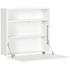 HOMCOM Secretária de Parede Pequena Dobrável com Prateleiras de Armazenamento Multifuncional Moderna para Estúdio Escritório Quarto Branco 64x20x60 cm