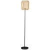 HOMCOM Candeeiro de Pé com Ecrã de Corda de Papel e Interruptor de Pé Lâmpada E27 Máx. 40W  Ø26x158cm Natural e Preto